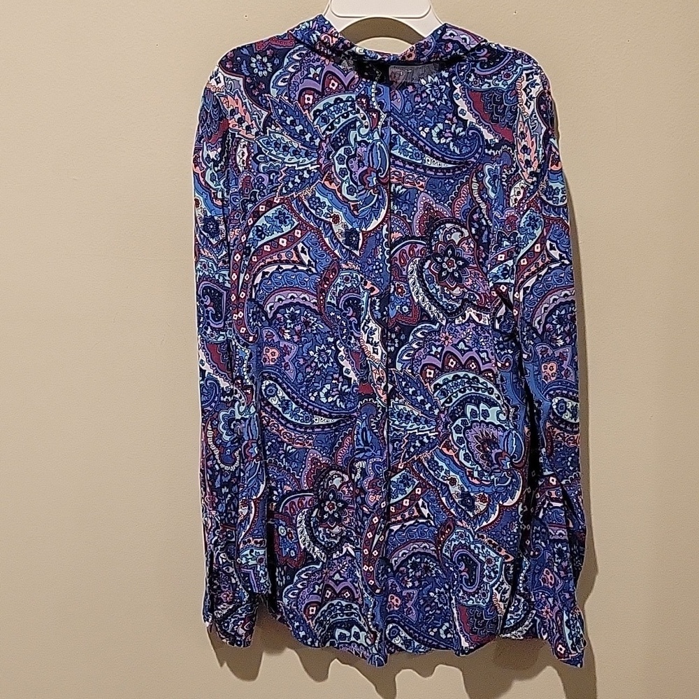 ❤️ TALBOTS PAISLEY BUTTON DOWN SHIRT / TOP, SP (SMALL PETITE) - Picture 5 of 6
